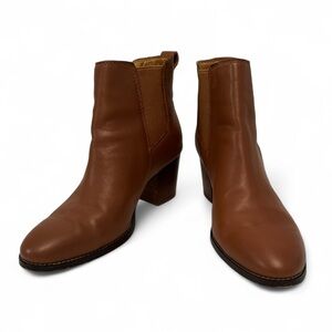 J Crew Boots Womens Cognac Rory Heeled Ankle Booties Brown Leather Classic